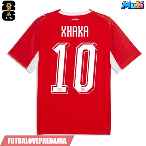 Lacne Muži Futbalové dres Švajčiarsko Granit Xhaka #10 MS 2026 Krátky Rukáv - Domáci
